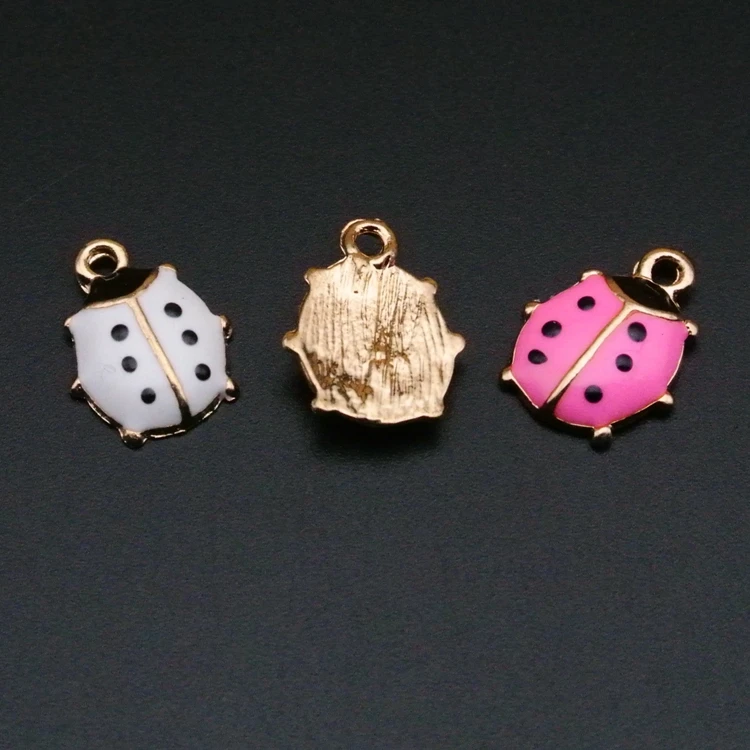 Fashion zinc alloy custom colorful enamel beatle charms pendants for jewelry making