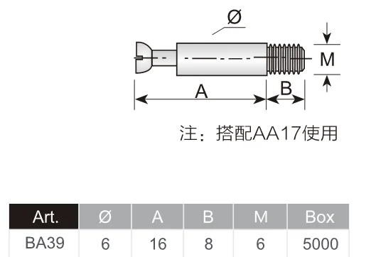 Furniture eccentric cam dowel screws connector 10mm cam bolt