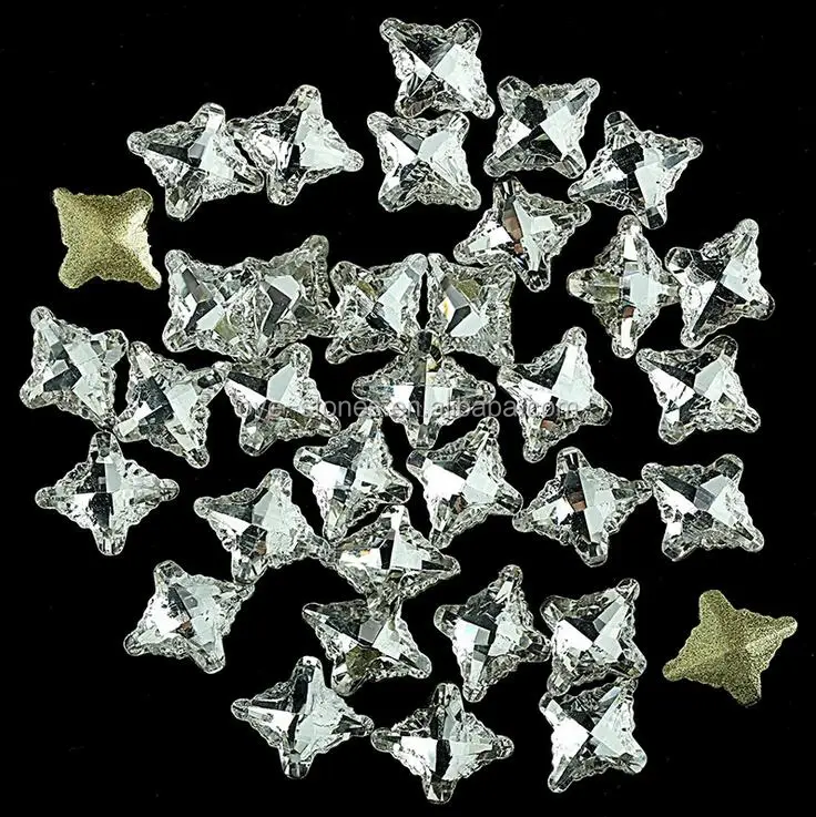 
Factory direct sales excellent quality crystal ab cross shaped glass stones 