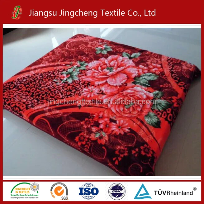 
Hot Sale 100% Polyester super soft mink Raschel Blanket fleece 