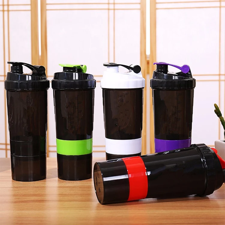 
500ml Custom Logo Printed Plastic Protein Shaker Water Bottle With Sports Eco-Friendly 