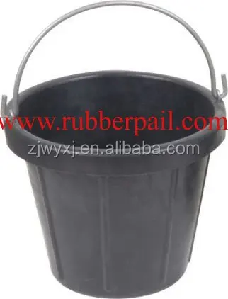Tyre rubber industry buckets cement pail Rubber pail with steel handle