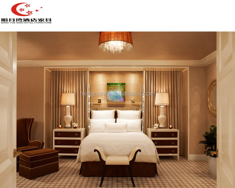 Фанерная древесина, последний дизайн двухспальной кровати для отеля