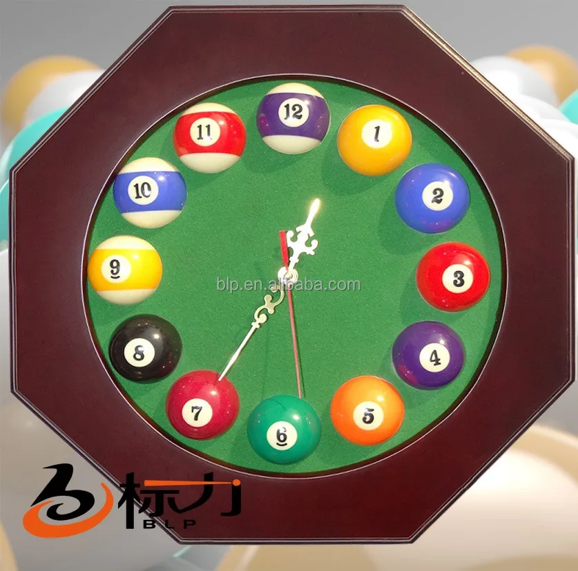 billiard snooker pool wooden wall clock billiard accessories for club use