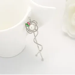 LUOTEEMI White Gold Shining Bridesmaids A AA Grade CZ Wedding Luxury Cubic Zircon Bridal Pearl Flower Decorative Hair Pins