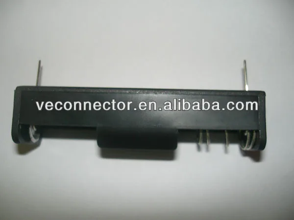 single 18650 black battery holder with pin foot dip to PCB