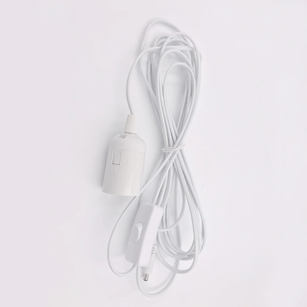 Use for Solar System  E27 LED cable with Switch 5.5*2.1MM DC Cable