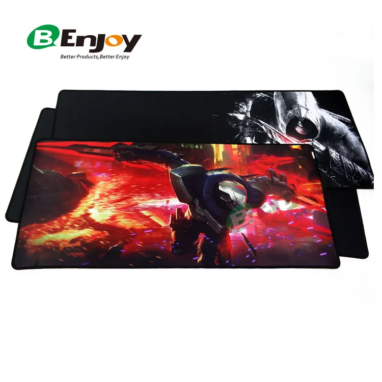 
 Коврик для мыши игровой с большими сшитыми краями, нескользящий резиновый мягкий черный, размер XXL, с индивидуальным дизайном  