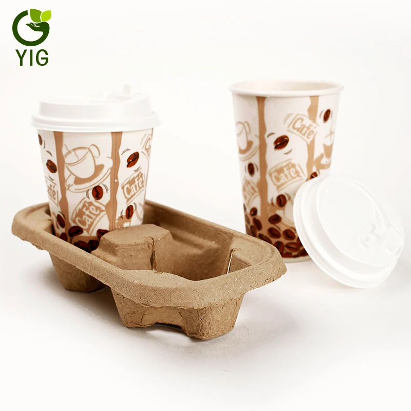 
Disposable Eco-friendly Biodegradable Coffee Cups Tray 