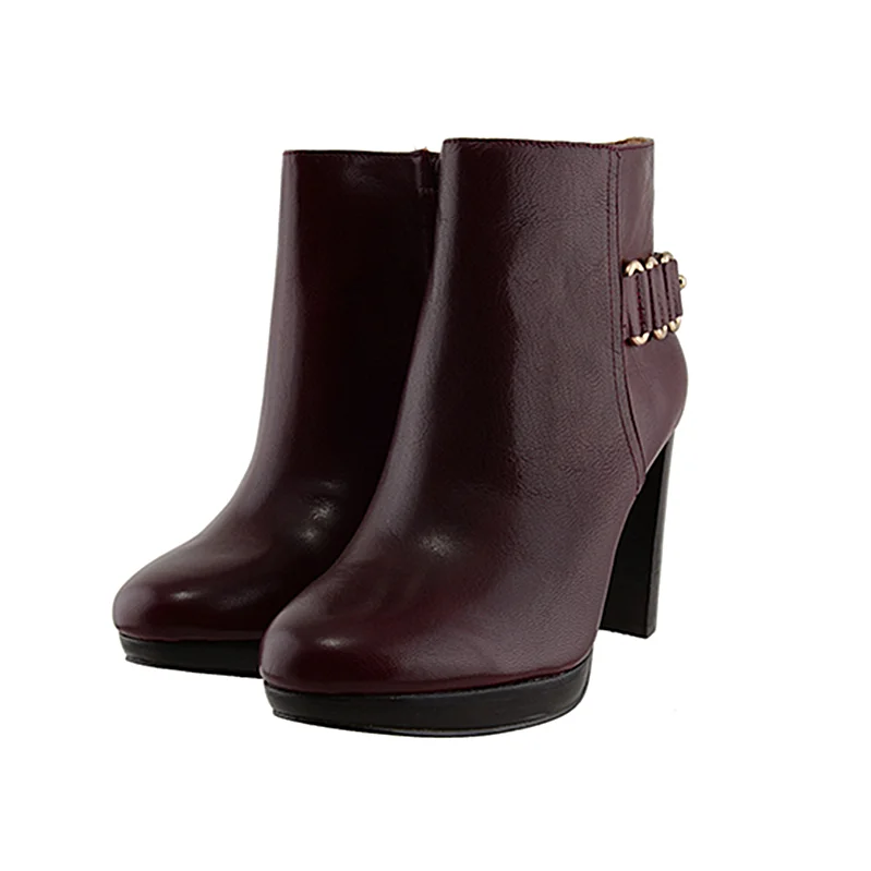 Handmade genuine leather manufacturer pumps women winter ankle boots