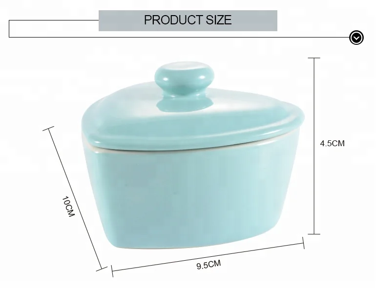 Lovely decoration color ceramic salad heart shaped bowl with lid