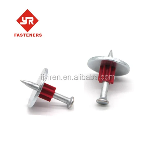TIANJIN nails factory PDW low velocity drive pin with flute and steel washer
