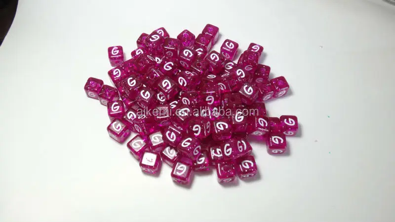 plastic cube alphabet letter beads,plastic single letter alphabet beads with vertical hole,souvenir plastic alphabet beads 12mm