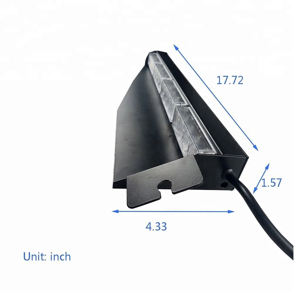 32LED 32W LED Lightbar Visor Light Windshield Emergency Hazard Warning Strobe