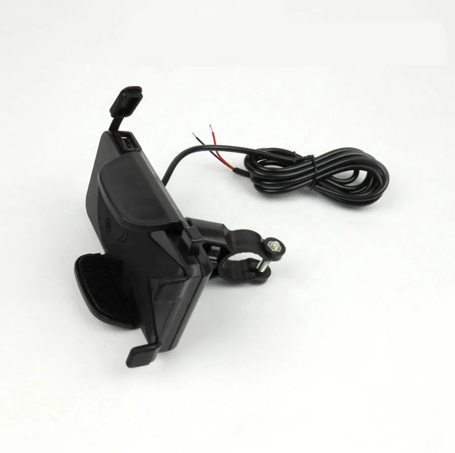Universal Motorcycle Scooter Electric Bike Handlebar Water-proof Input 6V~46V USB 2A Charging Mount Phone Holder for Cell Phone