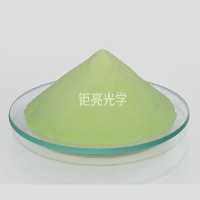 Yellow-green glowing powder and night glowing powder for ceramic