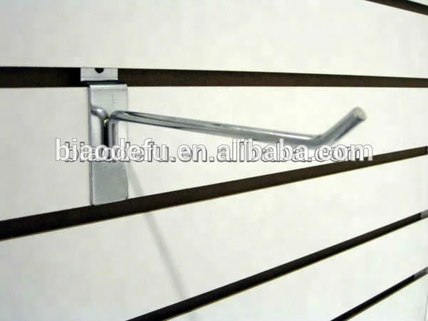 High quality Slatwall display hook Slatwall Slat grid Panel Display Metal Hook Peg Hanger Chrome