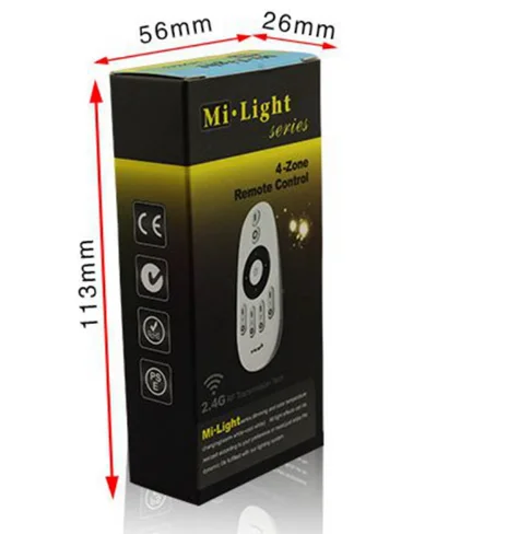 Milight 2,4 г 4-Zone РФ Пульт дистанционного управления Сенсорный экран затемнения Диммер контроллер для одноцветной светодиодной ленты