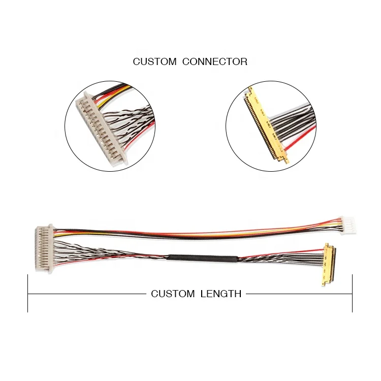 Car Wire Harness Connectors 24pin 30-pin Auo Double 30 Sony 20 Pin Lvds Cable For Lcd Panel