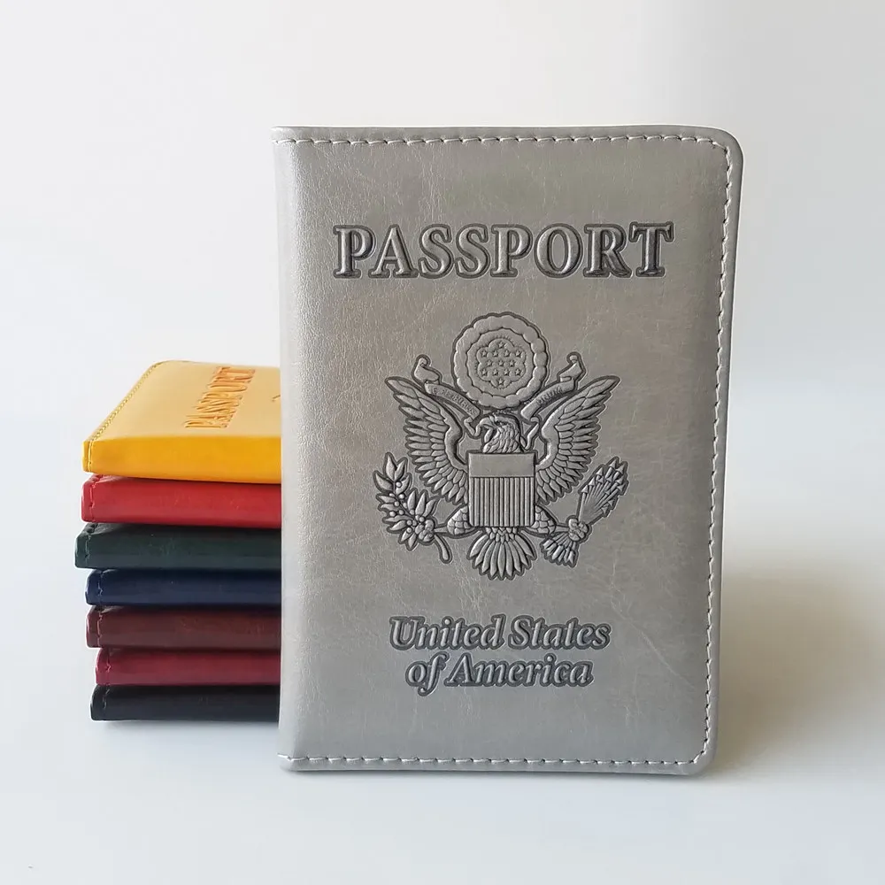 Wholesale PU leather embossed USA national emblem passport cover