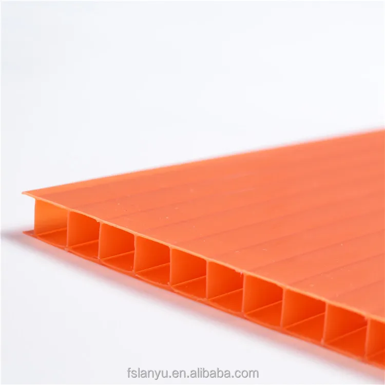 
4mm 6mm 8mm 10mm 12mm Double Wall Greenhouse Roof Sheet Polycarbonate PC Sheet Plastic Sheet 