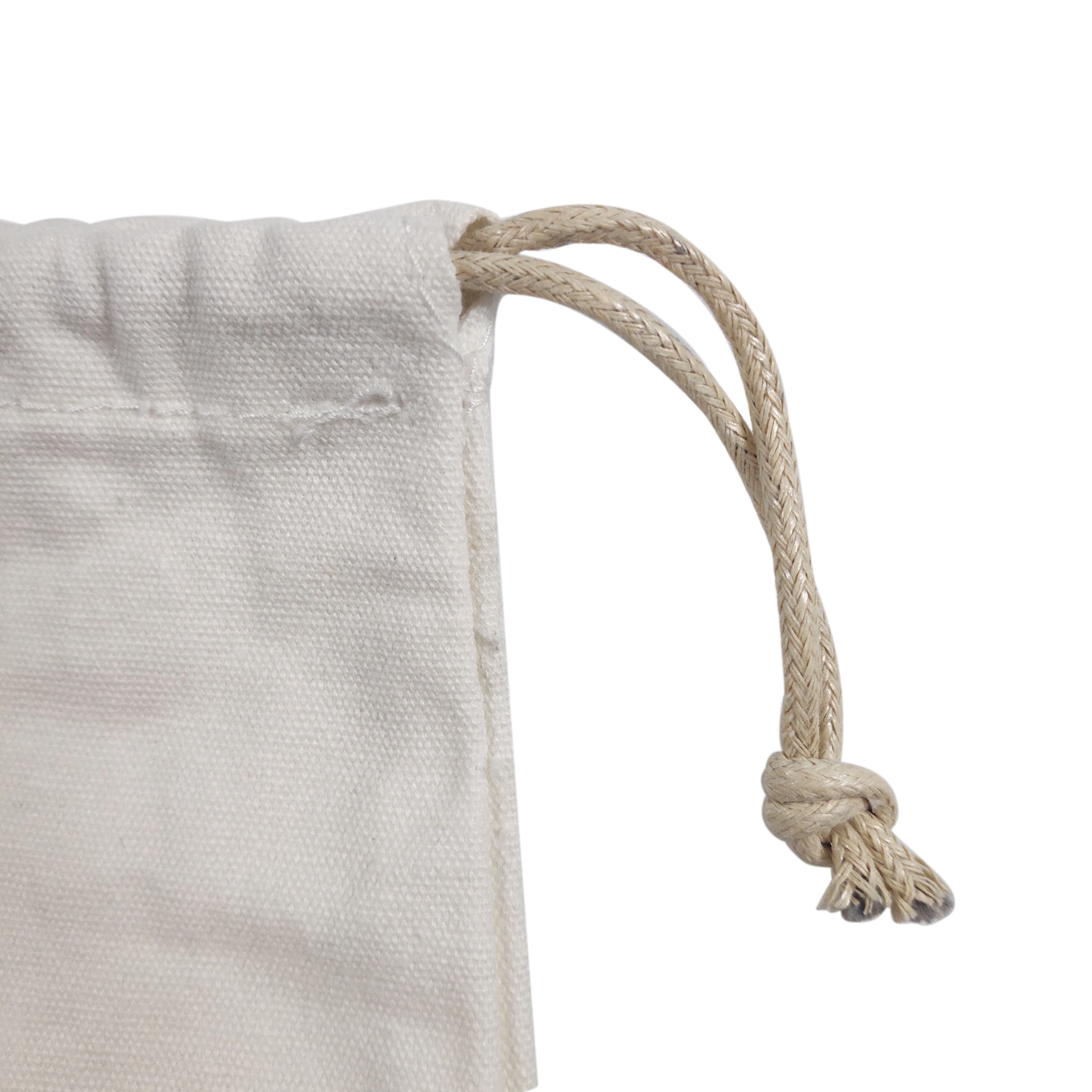 Manufacturer Custom Pouch Cotton Bag Jewellery Muslin Shoe Natural Color Dust Small Drawstring Cotton Linen Pouch