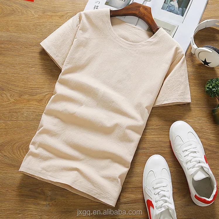 bangladesh hemp cheap plain color round neck hemp t-shirts