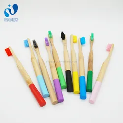 Wanuocraft, 100% биоразлагаемая, Экологически чистая, оптовая продажа, Пользовательский логотип, для взрослых, детей, для детей, круглая бамбуковая зубная щетка с древесным углем