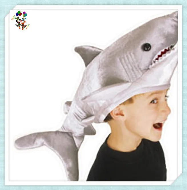 Kids Adults Party Fancy Dress Costume Grey Color Shark Jaws Fish Hats HPC-0260