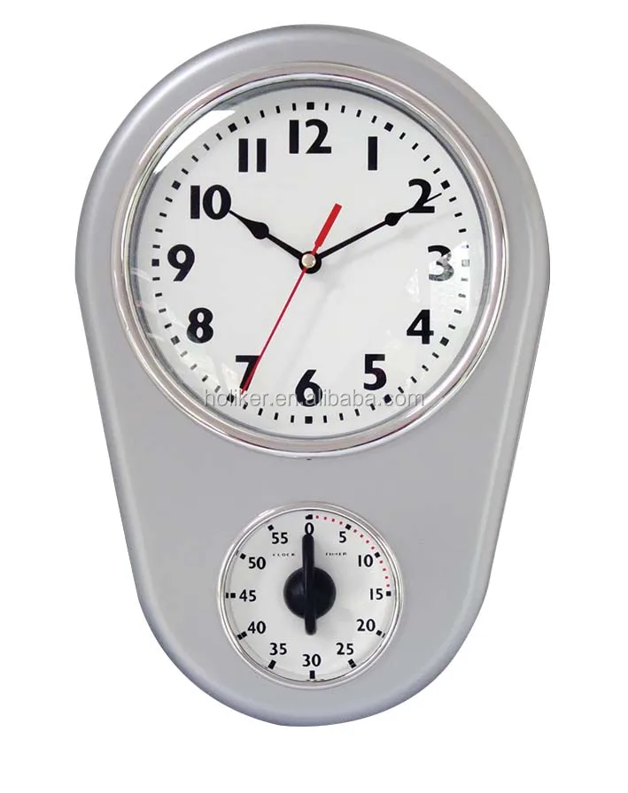 Promotional Quartz Kitchen Timer Wall Clock Single Face Plastic Clock with Needle Display for Living Room
