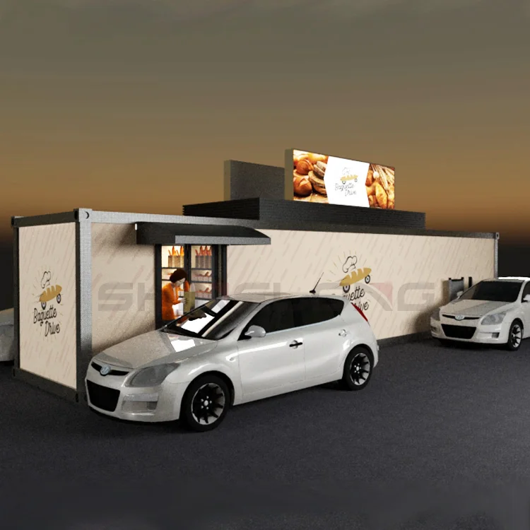 Commercial Fast Food Mobile Fast Food Container House Kiosk