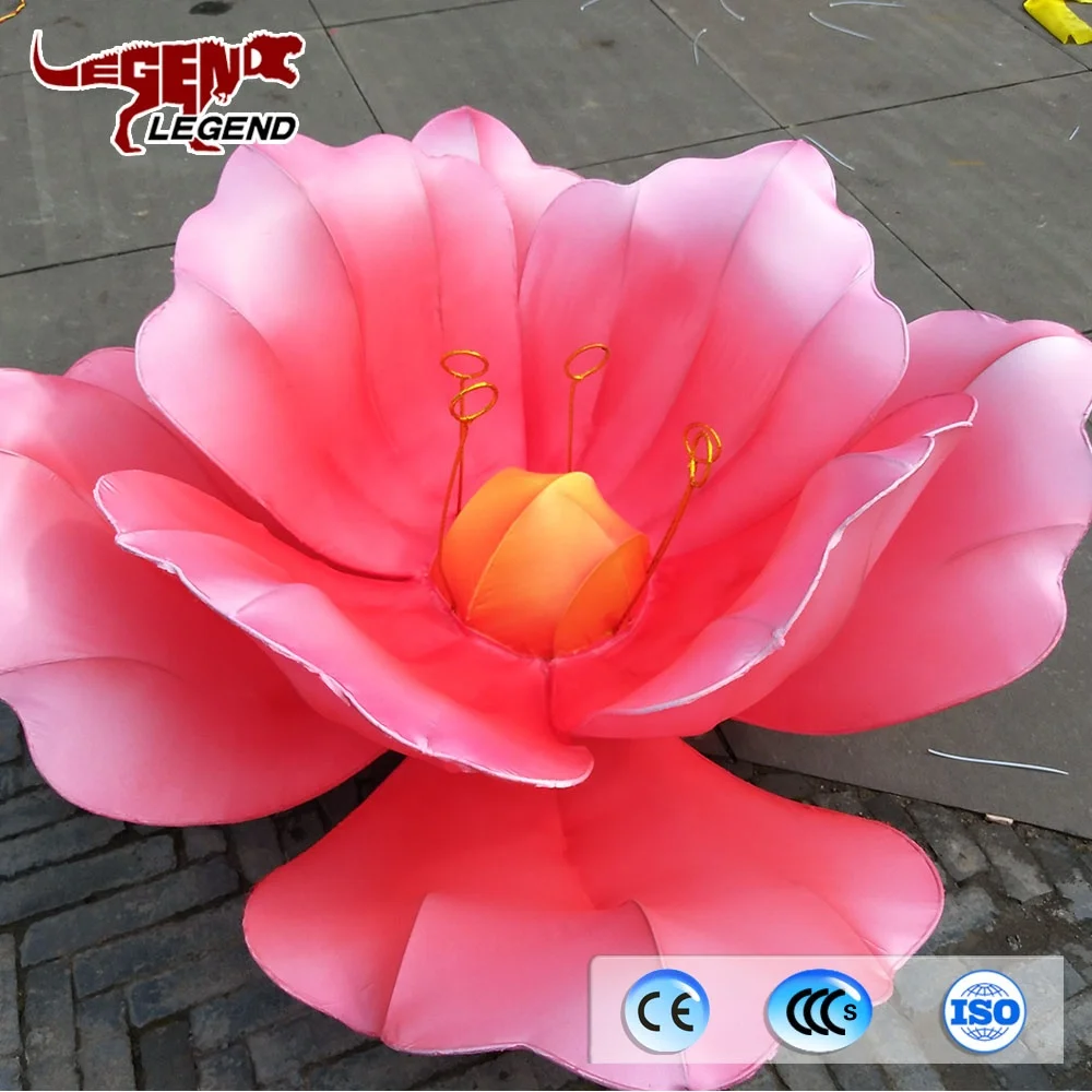 
Outdoor park decoration handmade Chinese silk LED lotus lantern 