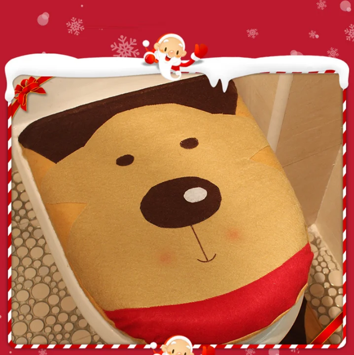 Santa Claus Toilet Seat Cover and Rug Bathroom Set Contour Rug Christmas Decorations for Home Papai Noel Navidad Decoracion