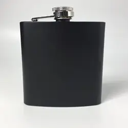 matte black laser engrave logo 6oz stainless steel mini whisky flask