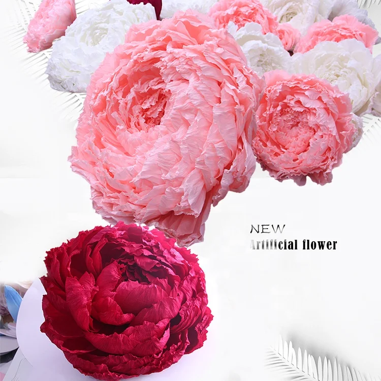 New China handmade high quality decorative giant crepe paper flowers for wedding decoration