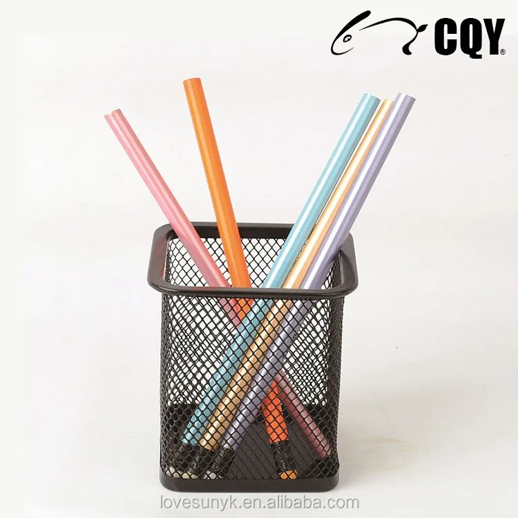 wholesaler factory supplier office customized stationery metal mesh desktop pencil cup square pen stand pen holder