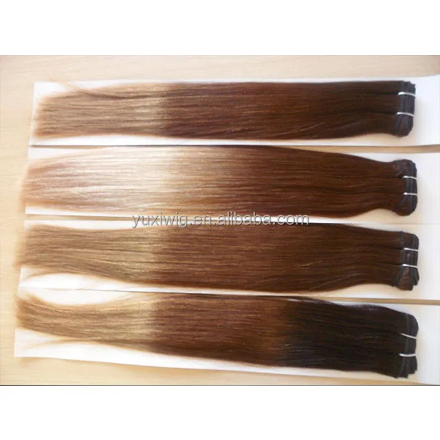 Factory wholesale price best quality after washing curl holding two tone color hair weft/meche