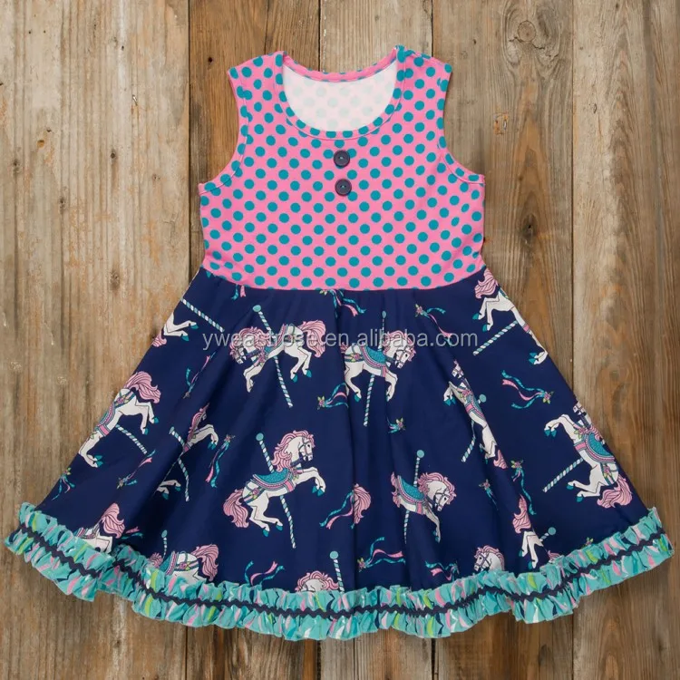 2020 fashion baby frock design pictures wholesale children horse girl summer dress