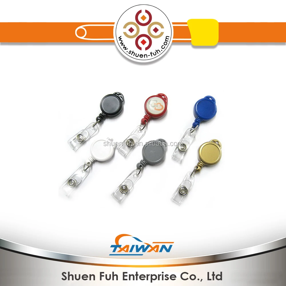 RPL-01 Wholesale small nylon cord retractable pull key holder badge reel in lanyard