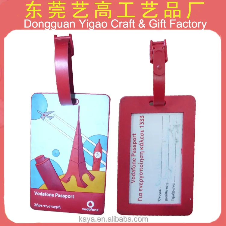 
Factory custom promotional soft pvc luggage tag 