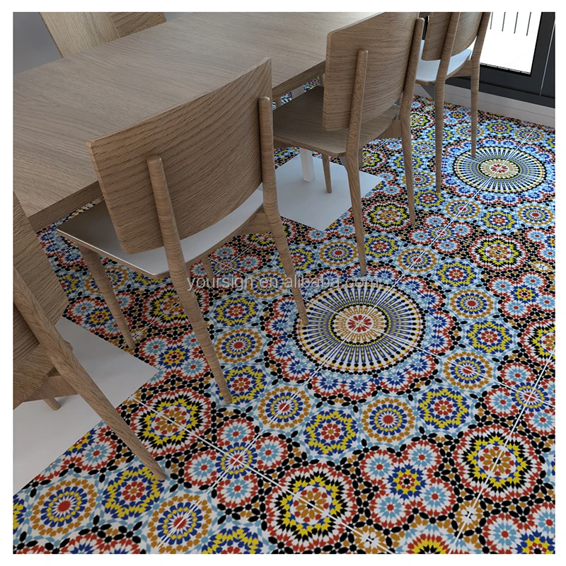 self adhesive colorful durable vinyl floor sticker tile stickers for home decoration