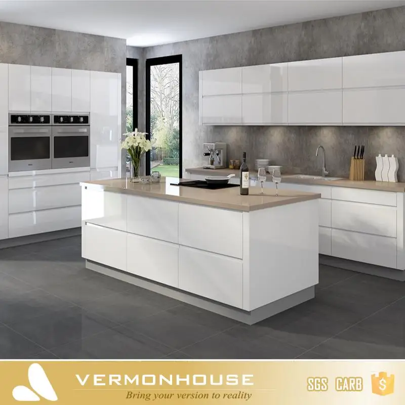 HOT SALE 2021 New Model Australia Bespoke Custom White Lacquer Modern Kitchen Cabinets