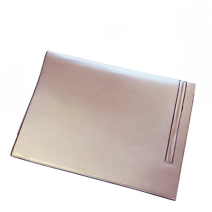 hot sell chic folded leather women handbag evening clutch bag with zipper decoration