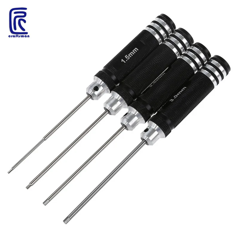 4pcs Hex ScrewDriver Set RC Hex Driver Set Titanium Hexagon Screwdriver Wrench RC Tool Kit