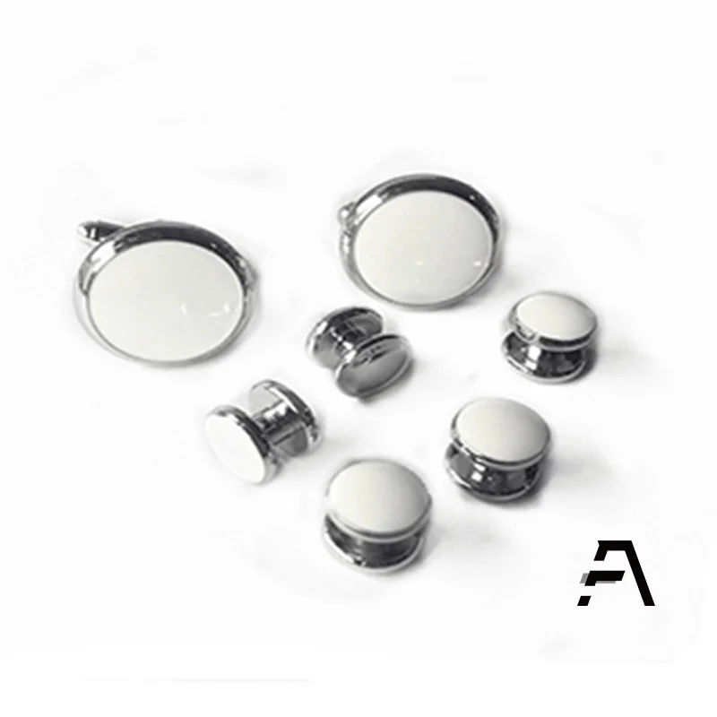 Black  shell Cufflinks and Shirt Stud Set For Men