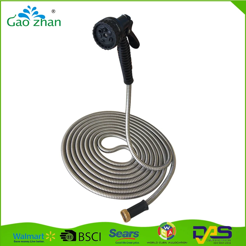light weight dia 14mm retractable metal garden water hose with nozzle