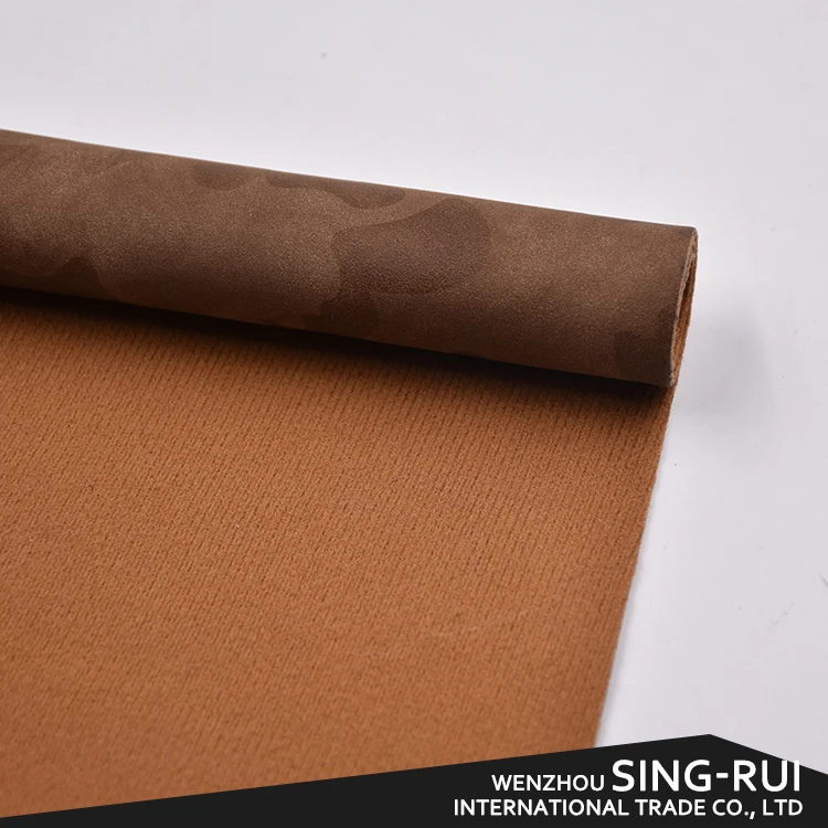 Factory price Cow  nubuck 100% pu Artificial leather for shoes