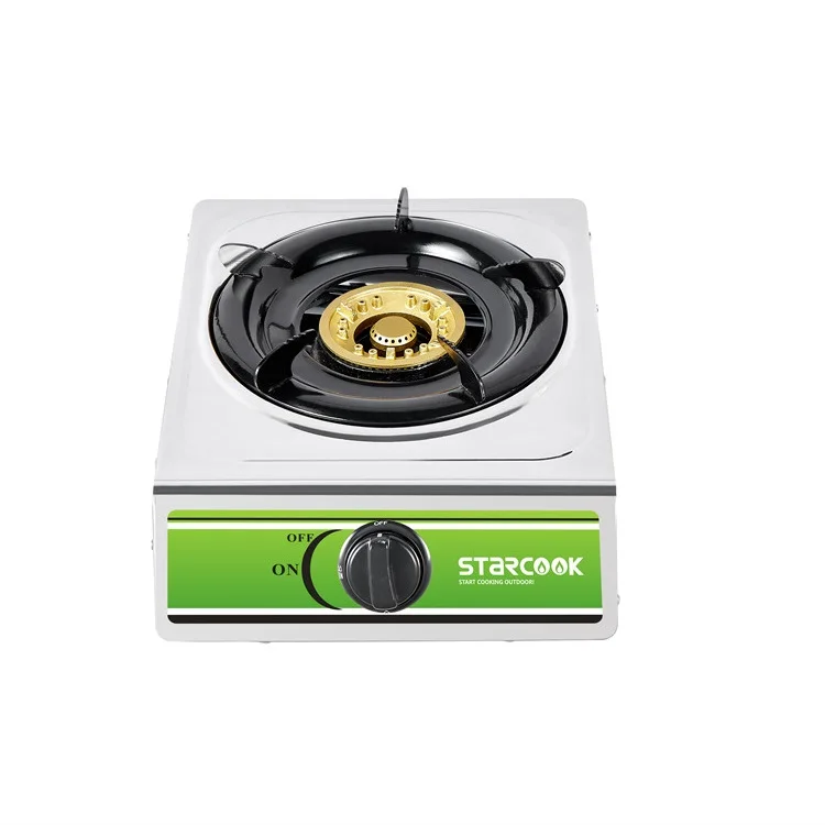 Single burner Stainless Steel Gas Stove Kitchen Cooktop Range Gas Cookers With Battery Ignition