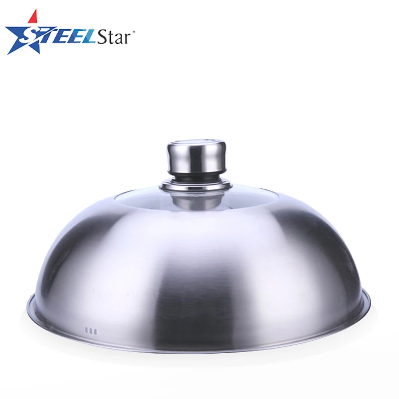 
Corrosion-resistant metal dome pot lids with thermometer stainless steel pot cover with clear glass 