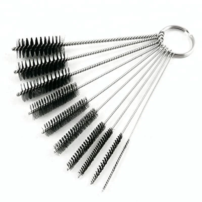 Nylon Miniature Twisted Wire Tube Cleaning Brush with Loop